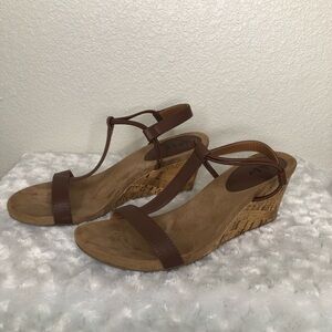Style & Co Women’s Mulan Cork T-Strap Sandal Sz 9 Brown